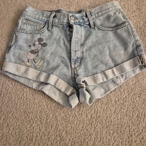 Siwy Light Blue Jean Shorts with Cartoon Design